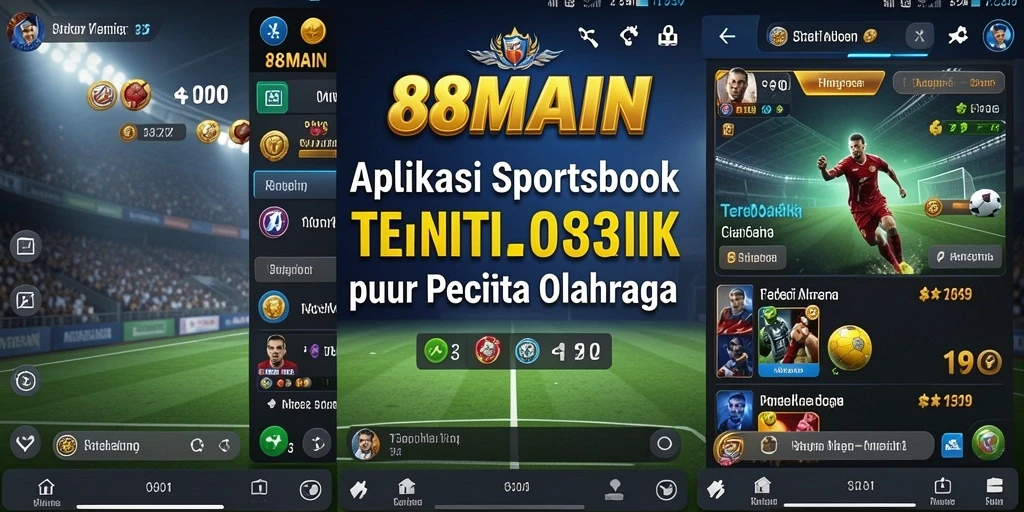 Tampilan antarmuka aplikasi Sportsbook 88MAIN yang menarik.