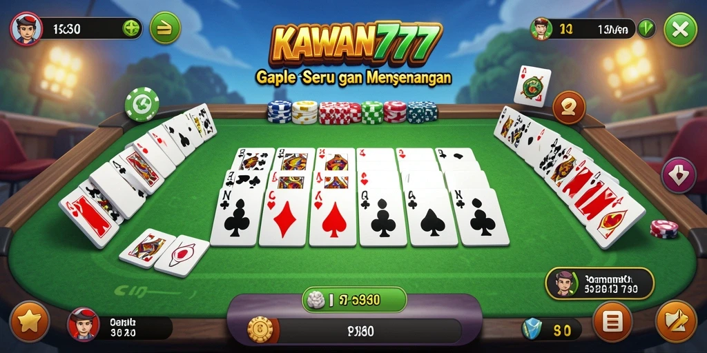 Tampilan gameplay seru di KAWAN777 yang menampilkan aksi Gaple.
