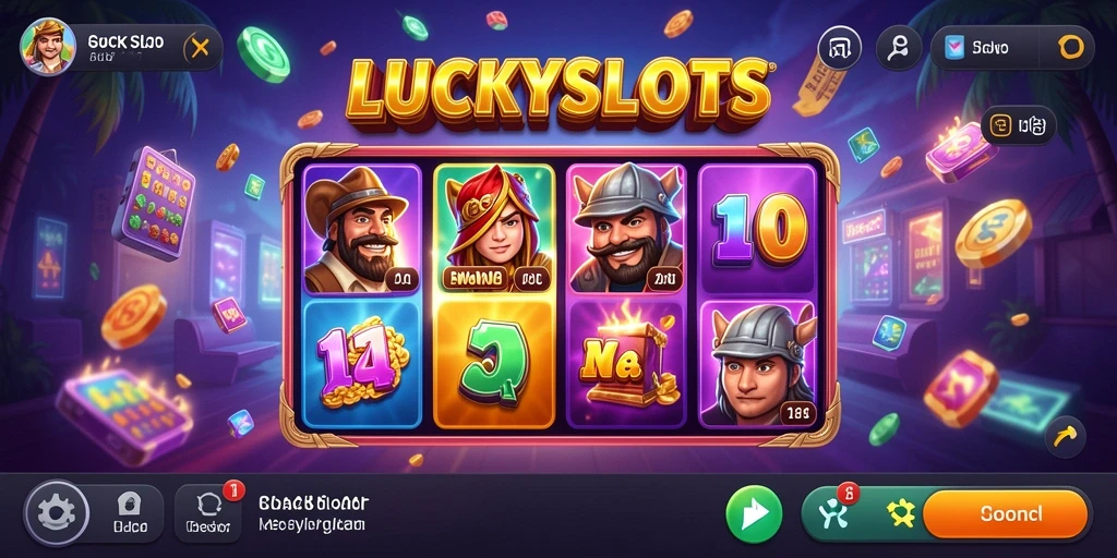 Tampilan gameplay <strong>LUCKYSLOTS</strong> yang mengasyikkan dan penuh warna.