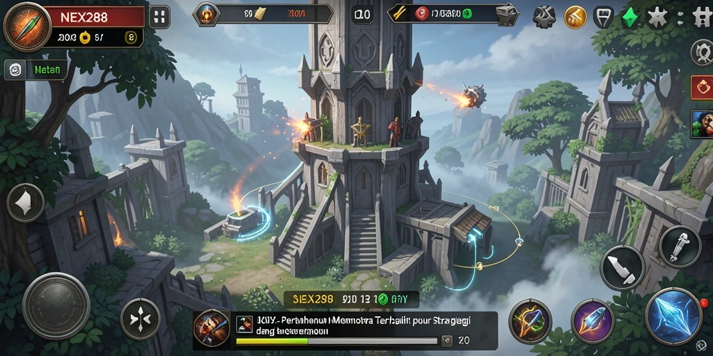 Tampilan gameplay seru di NEX288 dengan pertahanan menara yang strategis.