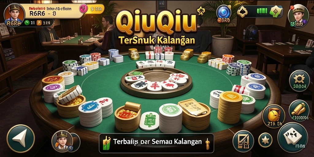 Tampilan gameplay R6R6 yang menggembirakan dalam permainan QiuQiu.