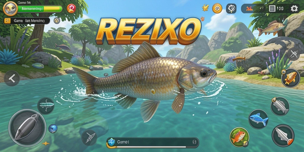 Screenshot gameplay seru di REZIXO menampilkan pengalaman memancing yang realistis.